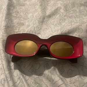 Red and black Loewe sunglasses